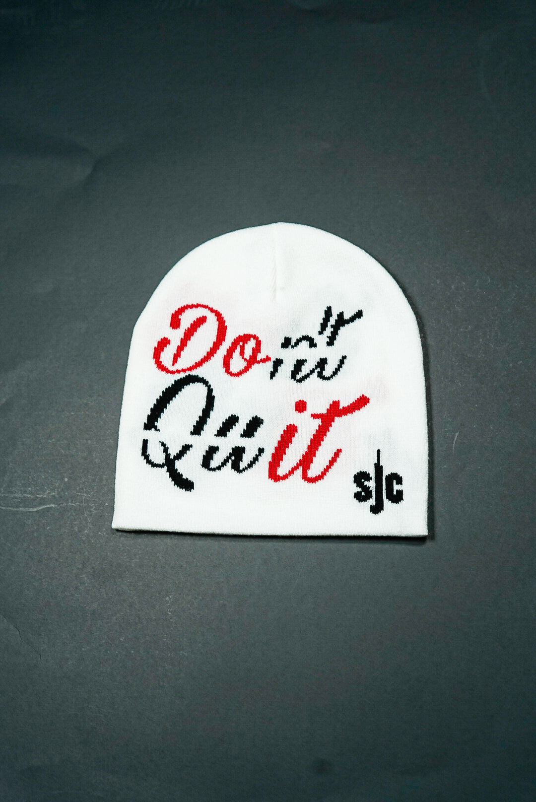 White Dont Quit beanie